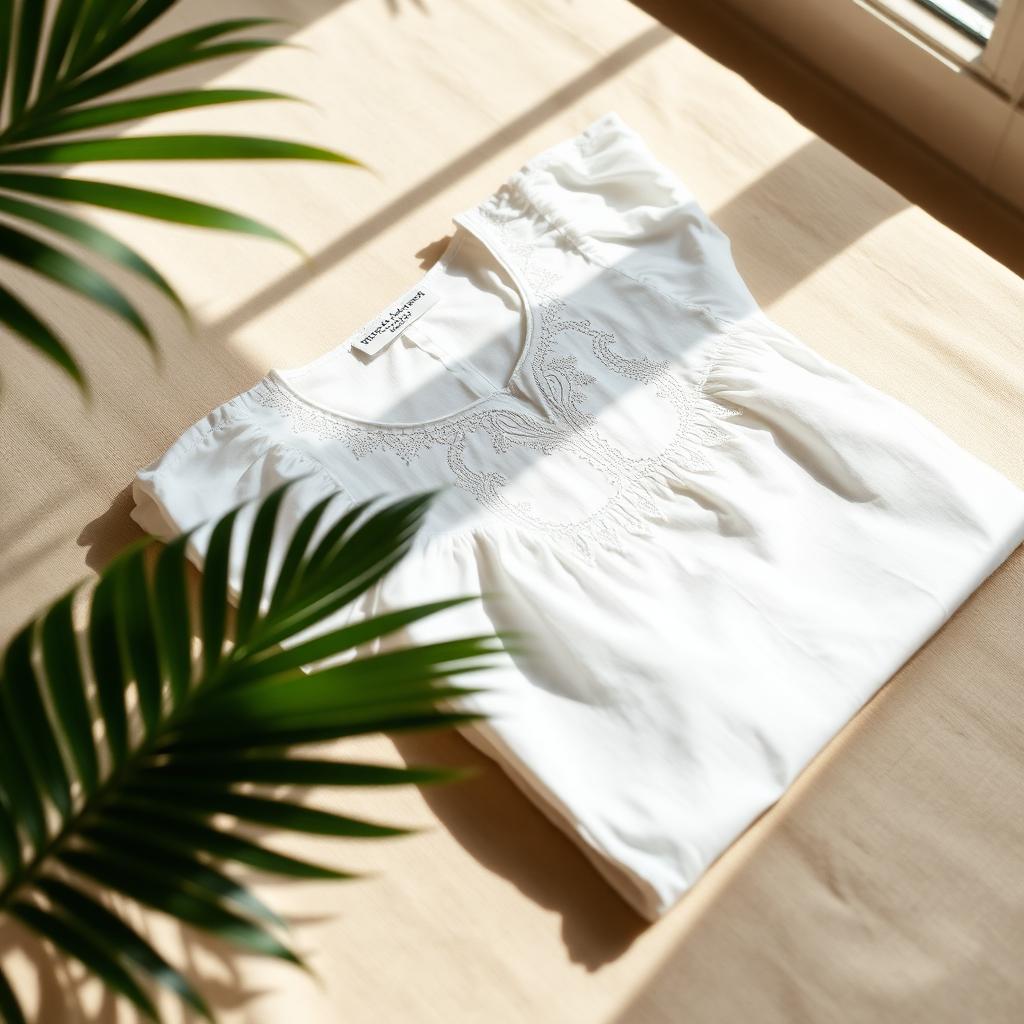 Blusa de algodón bordada