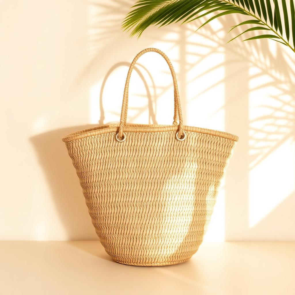 Bolso capazo de rafia natural