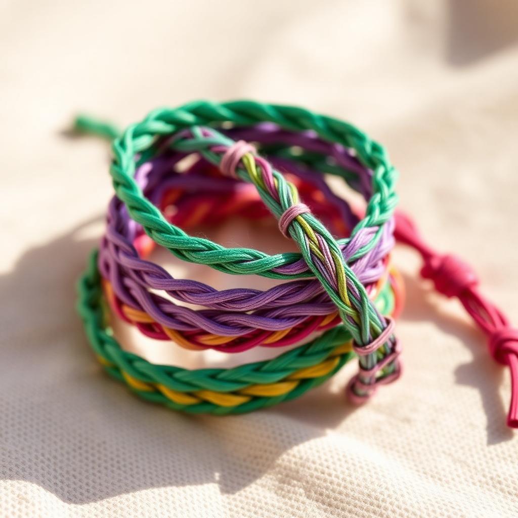 Pulseras trenzadas de colores